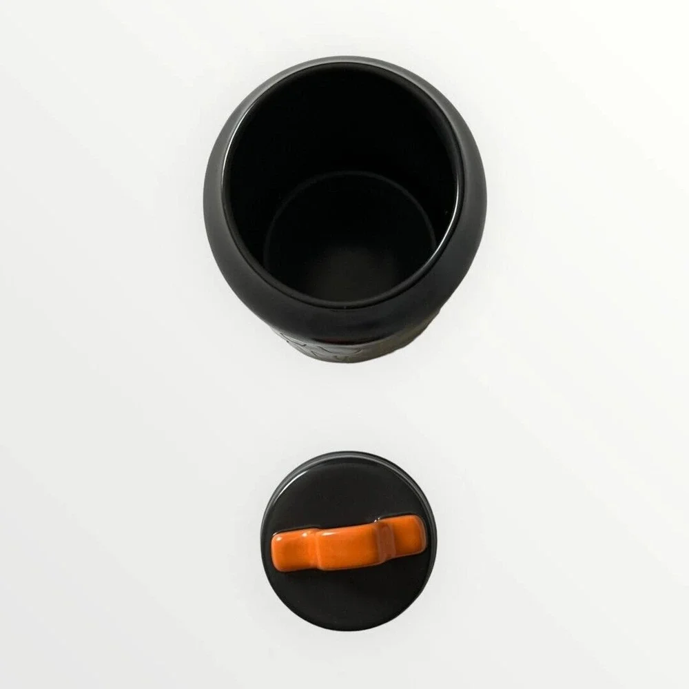 Rae Dunn GOT CANDY? Halloween Black Orange Logo Ceramic Canister With Lid